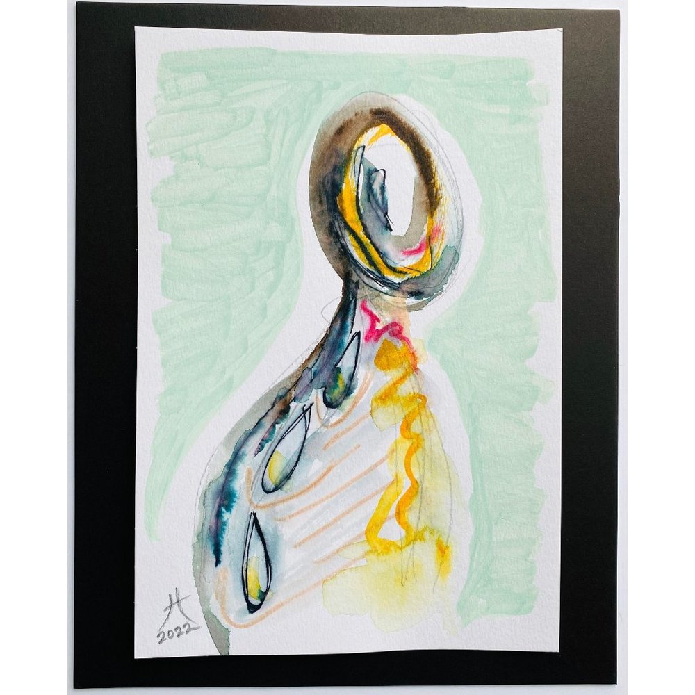Original Art “IAm... 2” Handmade Watercolor Artwork by Tristina Dietz Elmes 8x10